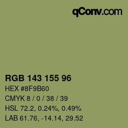 カラーコード: RGB 143 155 96 | qconv.com