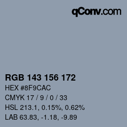 Color code: RGB 143 156 172 | qconv.com