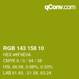 カラーコード: RGB 143 158 10 | qconv.com