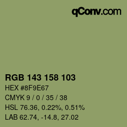 カラーコード: RGB 143 158 103 | qconv.com