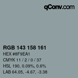 颜色代码: RGB 143 158 161 | qconv.com