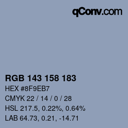 颜色代码: RGB 143 158 183 | qconv.com