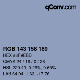 颜色代码: RGB 143 158 189 | qconv.com