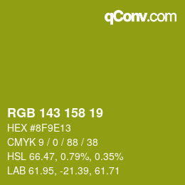 カラーコード: RGB 143 158 19 | qconv.com