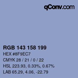 颜色代码: RGB 143 158 199 | qconv.com
