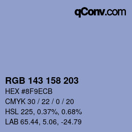 カラーコード: RGB 143 158 203 | qconv.com