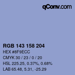 颜色代码: RGB 143 158 204 | qconv.com
