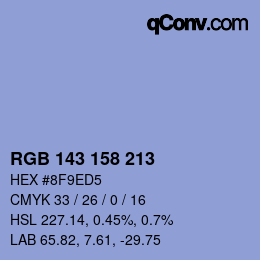 カラーコード: RGB 143 158 213 | qconv.com