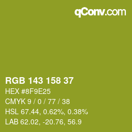 カラーコード: RGB 143 158 37 | qconv.com