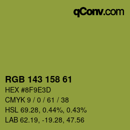 颜色代码: RGB 143 158 61 | qconv.com