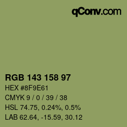 颜色代码: RGB 143 158 97 | qconv.com