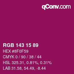 Color code: RGB 143 15 89 | qconv.com