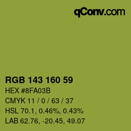 颜色代码: RGB 143 160 59 | qconv.com