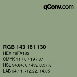 颜色代码: RGB 143 161 130 | qconv.com
