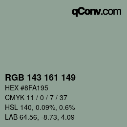 颜色代码: RGB 143 161 149 | qconv.com