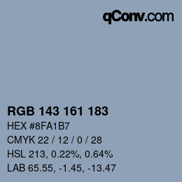 颜色代码: RGB 143 161 183 | qconv.com
