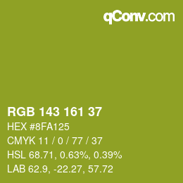 Color code: RGB 143 161 37 | qconv.com