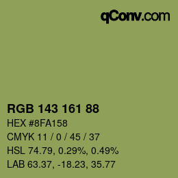 カラーコード: RGB 143 161 88 | qconv.com