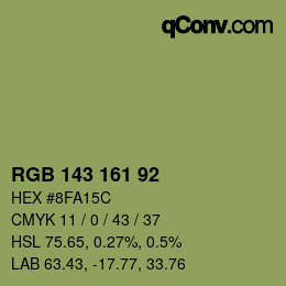 カラーコード: RGB 143 161 92 | qconv.com