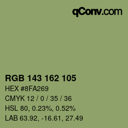 カラーコード: RGB 143 162 105 | qconv.com