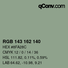カラーコード: RGB 143 162 140 | qconv.com
