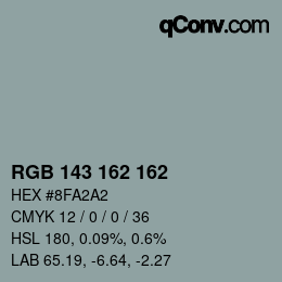 Color code: RGB 143 162 162 | qconv.com