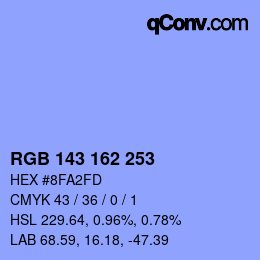 Color code: RGB 143 162 253 | qconv.com