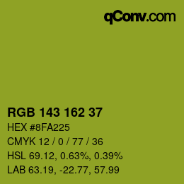 Color code: RGB 143 162 37 | qconv.com