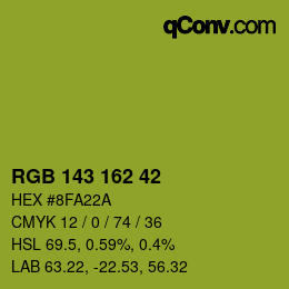 颜色代码: RGB 143 162 42 | qconv.com