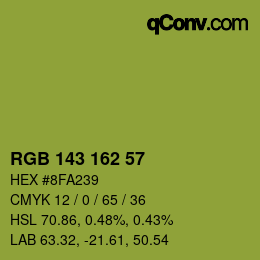 Farbcode: RGB 143 162 57 | qconv.com