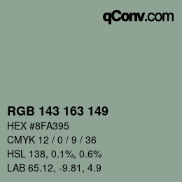 カラーコード: RGB 143 163 149 | qconv.com