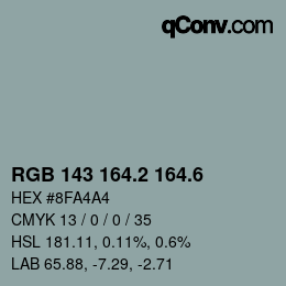 カラーコード: RGB 143 164.2 164.6 | qconv.com