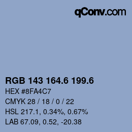 カラーコード: RGB 143 164.6 199.6 | qconv.com