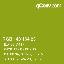 カラーコード: RGB 143 164 23 | qconv.com
