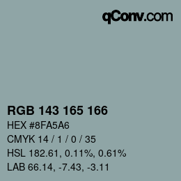 カラーコード: RGB 143 165 166 | qconv.com
