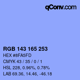 Color code: RGB 143 165 253 | qconv.com