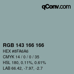 颜色代码: RGB 143 166 166 | qconv.com