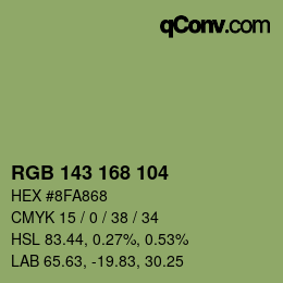 Farbcode: RGB 143 168 104 | qconv.com