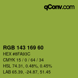 颜色代码: RGB 143 169 60 | qconv.com