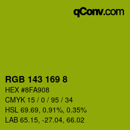 カラーコード: RGB 143 169 8 | qconv.com