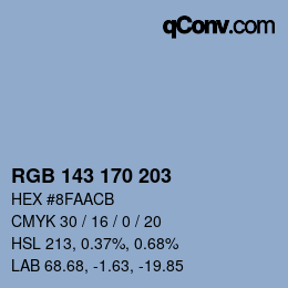 Color code: RGB 143 170 203 | qconv.com