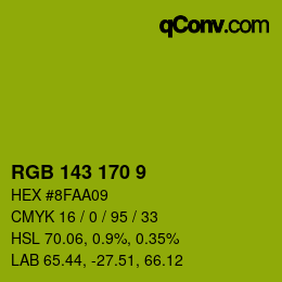 颜色代码: RGB 143 170 9 | qconv.com