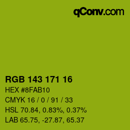 Color code: RGB 143 171 16 | qconv.com