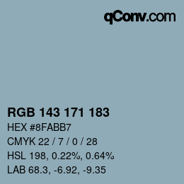 Color code: RGB 143 171 183 | qconv.com