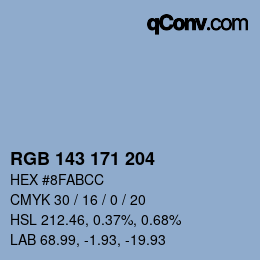 カラーコード: RGB 143 171 204 | qconv.com