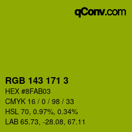 颜色代码: RGB 143 171 3 | qconv.com