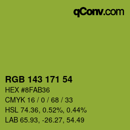 Color code: RGB 143 171 54 | qconv.com