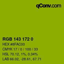 カラーコード: RGB 143 172 0 | qconv.com