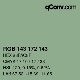 カラーコード: RGB 143 172 143 | qconv.com