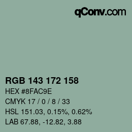 カラーコード: RGB 143 172 158 | qconv.com